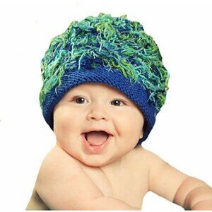 New Baby Boy Zooni Mop Top Hat Green Blue Grass Size 6-12 Months